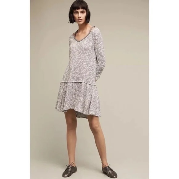 ANTHROPOLOGIE Saturday Sunday Textured Anka Dress Gray - Medium - Picture 1 of 4
